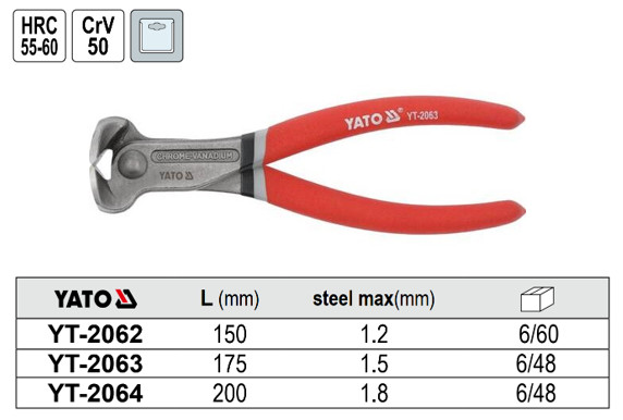 Kìm Cắt Đầu (End cutting plier) YATO Kìm Cắt Đầu (End cutting plier) YATO