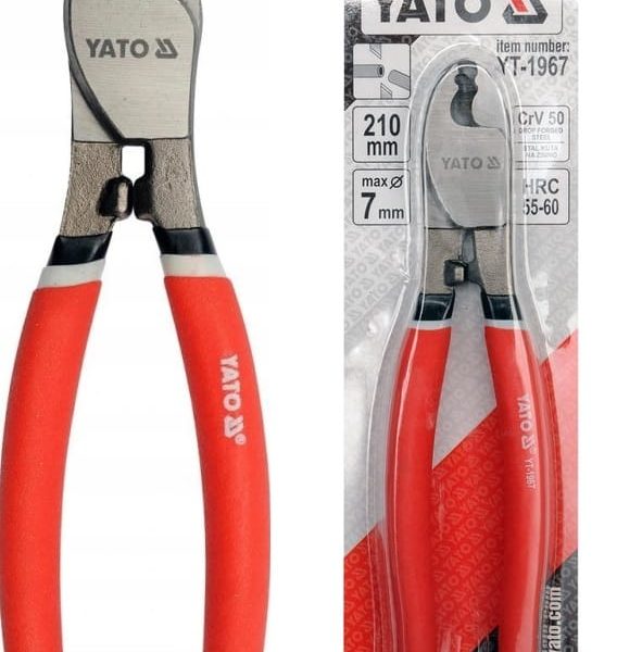 Kìm Cắt Cáp YATO YT-1967 – Cắt Dây Điện Đồng & Nhôm Ø7mm, Dài 210mm Kìm Cắt Cáp YATO YT-1967 – Cắt Dây Điện Đồng & Nhôm Ø7mm, Dài 210mm