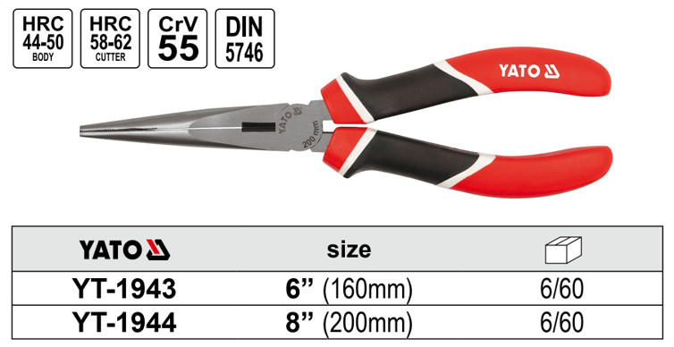 Kìm Mỏ Nhọn (Long nose pliers) YATO Kìm Mỏ Nhọn (Long nose pliers) YATO