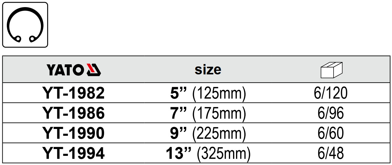 Kìm Tháo Lắp Phe Ngoài Mũi Cong (Circlip plier - External, Bent nose) Yato Kìm Tháo Lắp Phe Ngoài Mũi Cong (Circlip plier - External, Bent nose) Yato