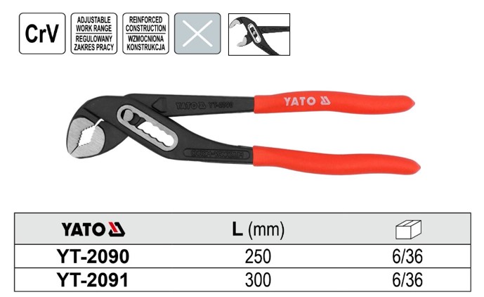 Kìm Mỏ Quạ (Kìm Nước) YATO YT-2090 (250mm) & YT-2091 (300mm) Kìm Mỏ Quạ (Kìm Nước) YATO YT-2090 (250mm) & YT-2091 (300mm)