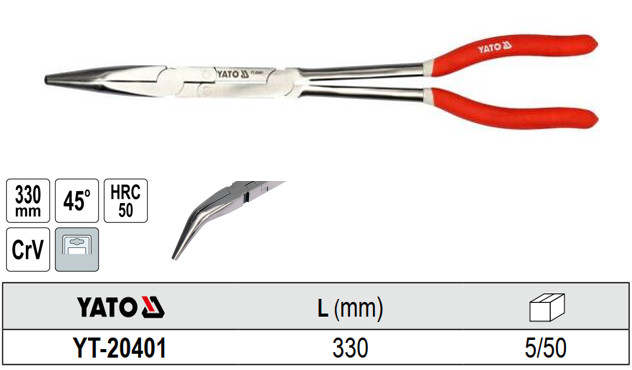 Kìm Nhọn Mũi Cong Khớp Kép YATO YT-20401 (330mm) Kìm Nhọn Mũi Cong Khớp Kép YATO YT-20401 (330mm)
