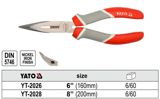 Kìm Mỏ Cong (Bent nose plier) YATO Kìm Mỏ Cong (Bent nose plier) YATO