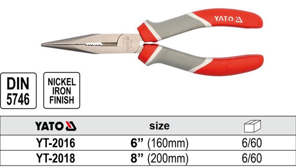 Kìm Mỏ Nhọn (Long nose plier) YATO Kìm Mỏ Nhọn (Long nose plier) YATO