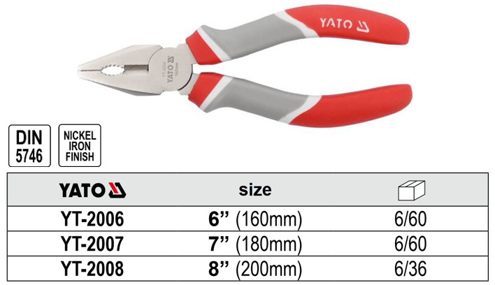 Kìm Vuông YATO YT-2006 (160mm), YT-2007 (180mm) & YT-2008 (200mm) Kìm Vuông YATO YT-2006 (160mm), YT-2007 (180mm) & YT-2008 (200mm)