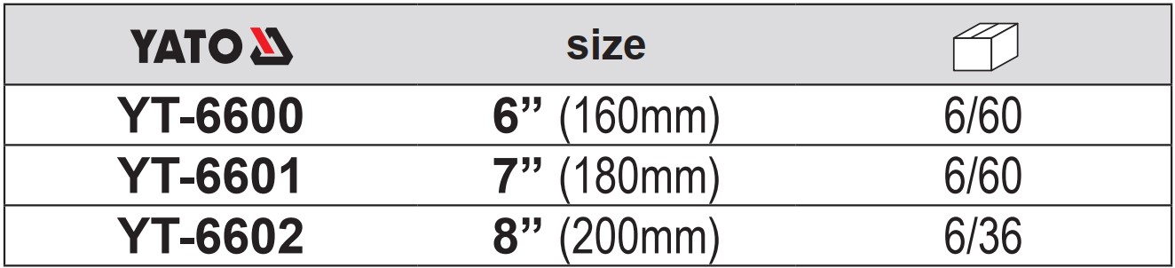 Kìm Vuông YATO YT-6600 (160mm), YT-6601 (180mm) & YT-6602 (200mm) Kìm Vuông YATO YT-6600 (160mm), YT-6601 (180mm) & YT-6602 (200mm)
