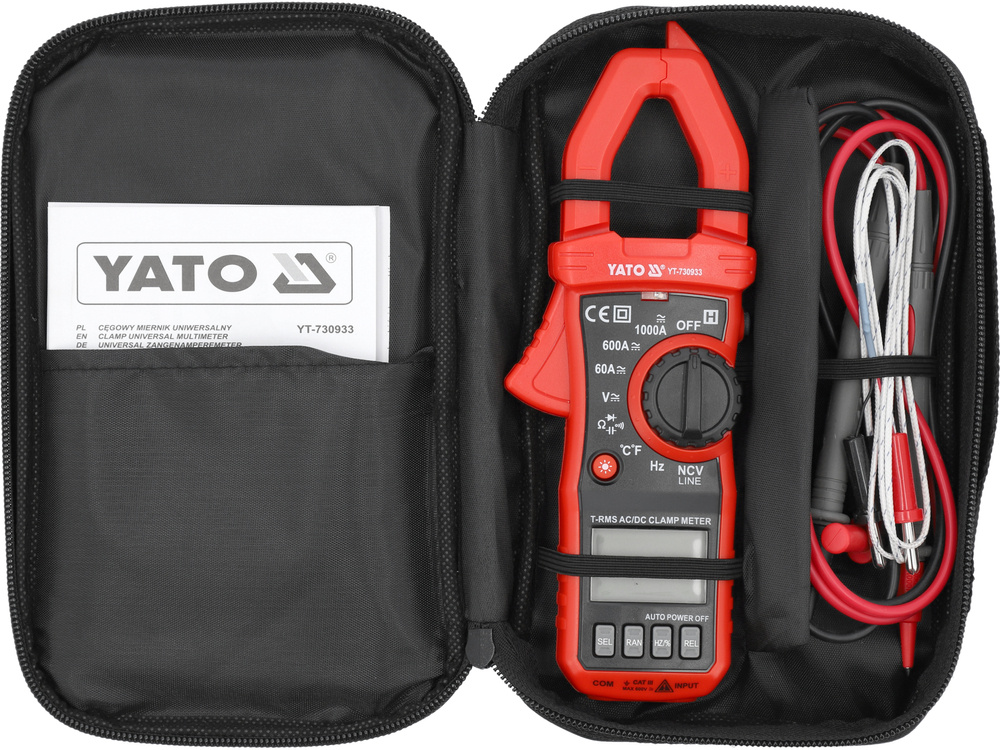 Đồng Hồ Kẹp Dòng Vạn Năng YATO YT-730933 – True RMS Đồng Hồ Kẹp Dòng Vạn Năng YATO YT-730933 – True RMS