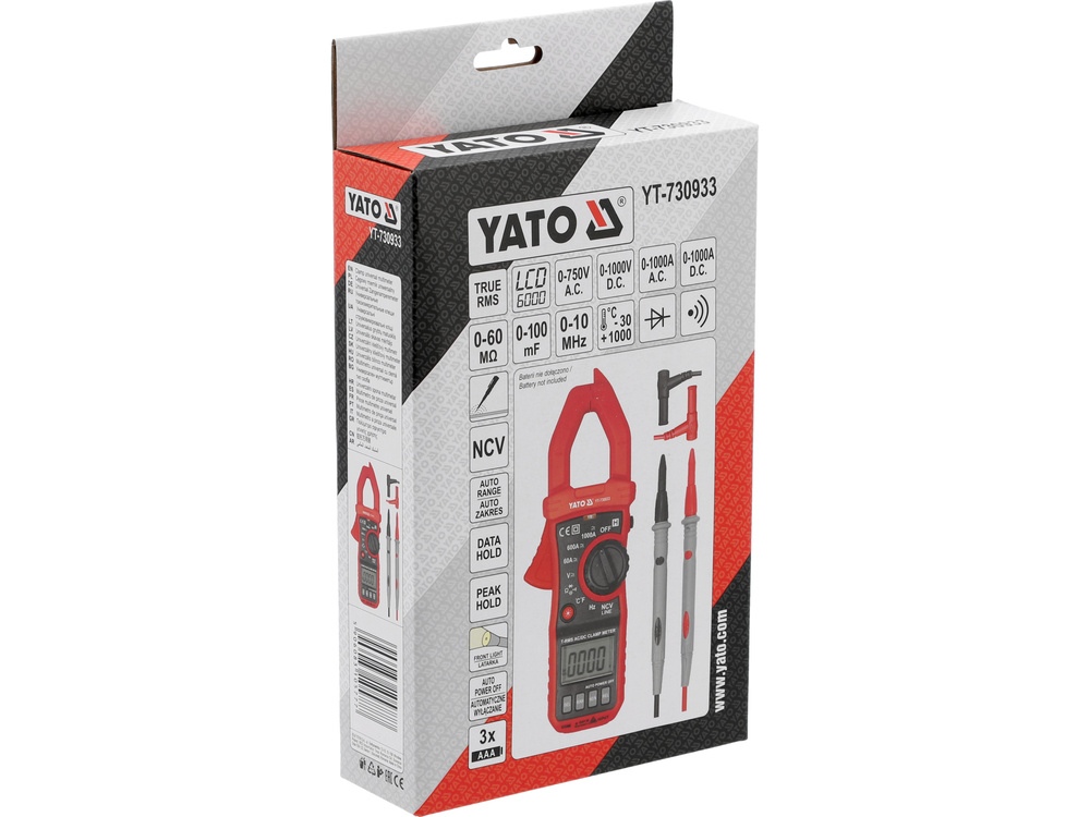 Đồng Hồ Kẹp Dòng Vạn Năng YATO YT-730933 – True RMS Đồng Hồ Kẹp Dòng Vạn Năng YATO YT-730933 – True RMS