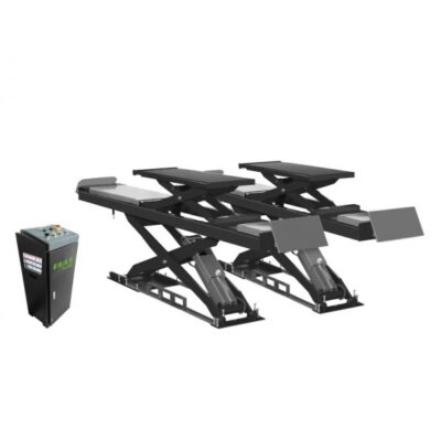 Cầu Nâng Cắt Kéo Cân Chỉnh Thước Lái 2 Tầng 3.5 Tấn Puli PL-D35 Scissor Lift PL-D35 D35C D35D D35H Solid Steel Structure Wheel Alignment Scissor Lift Built In Lifting Platforms