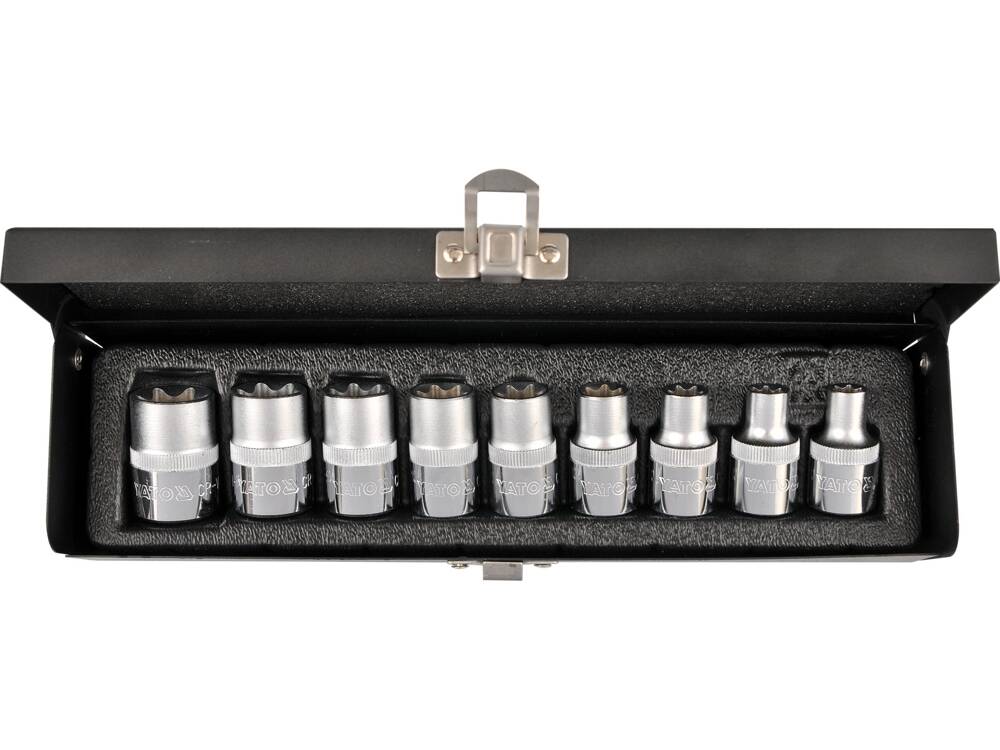Bộ 9 đầu tuýp sao 1/2" E10-E24 Yato YT-0521 - Ba Lan Bộ 9 đầu tuýp sao 1/2" E10-E24 Yato YT-0521 - Ba Lan