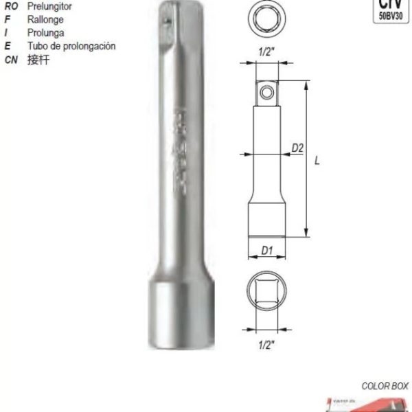 Thanh nối dài 1/2" 76mm - 254mm Yato - Ba Lan Thanh nối dài 1/2" 76mm - 254mm Yato - Ba Lan