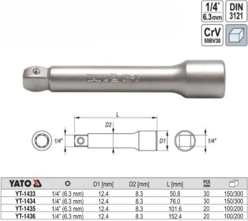 Thanh nối dài 1/4" 51mm linh hoạt nghiêng góc 8° Yato YT-1433 - Ba Lan Thanh nối dài 1/4" 51mm linh hoạt nghiêng góc 8° Yato YT-1433 - Ba Lan