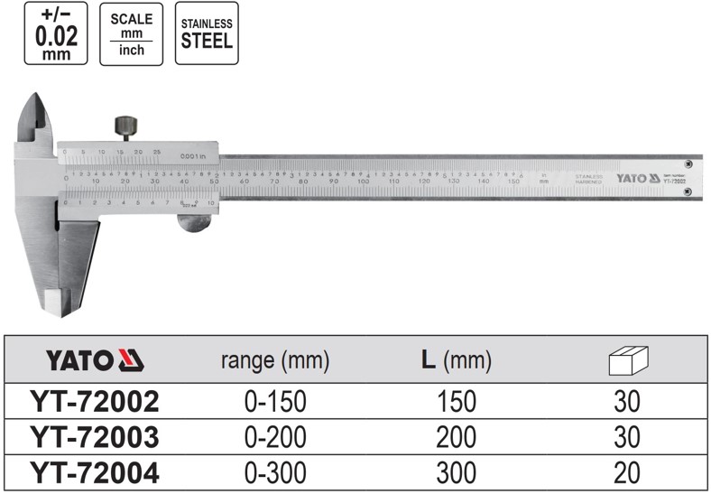 Thước Kẹp Cơ Khí (Vernier Caliper) YATO Thước Kẹp Cơ Khí (Vernier Caliper) YATO