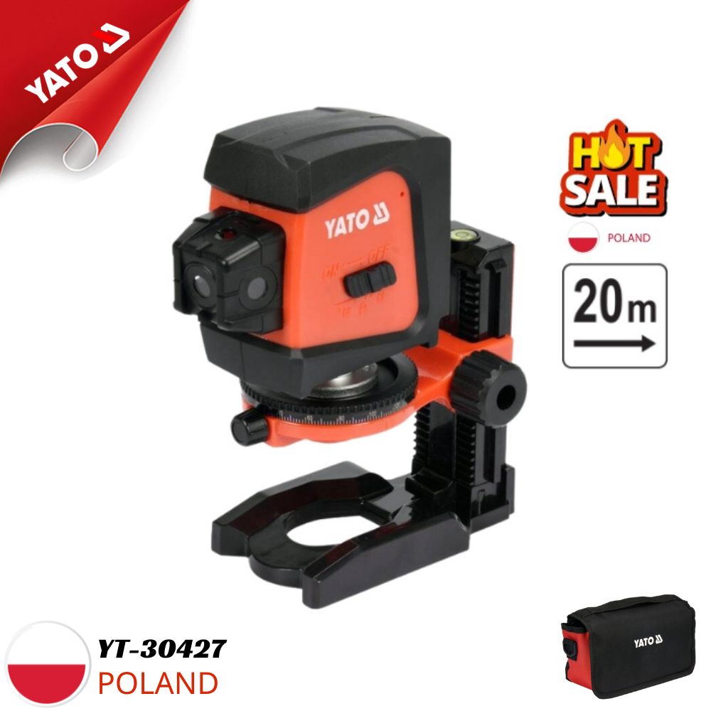 Thước laser 5 điểm 20M Yato YT-30427- Ba Lan Thước laser 5 điểm 20M Yato YT-30427- Ba Lan