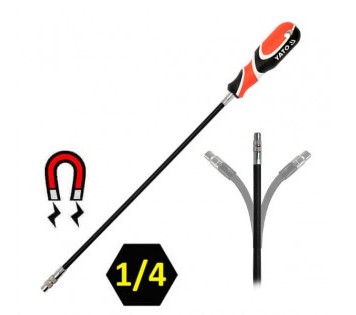 Tua vít thân mềm đầu lục giác 1/4" 380mm có nam châm Yato YT-1382 - Ba Lan Tua vít thân mềm đầu lục giác 1/4" 380mm có nam châm Yato YT-1382 - Ba Lan