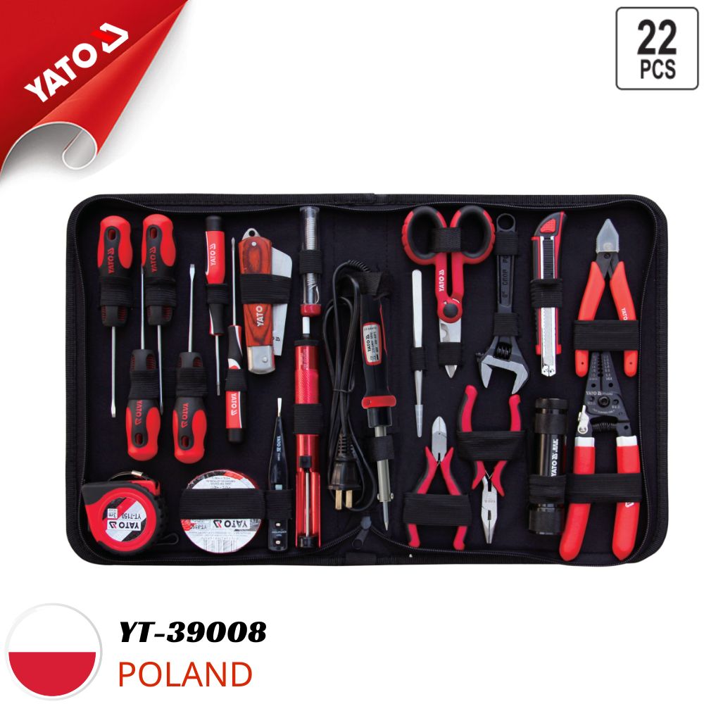 Túi 22 món dụng cụ sửa chữa điện gia dụng Yato YT-39008 Túi 22 món dụng cụ sửa chữa điện gia dụng Yato YT-39008