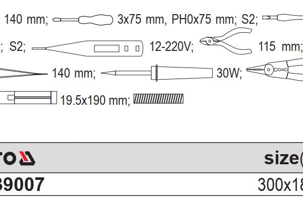 Túi dụng cụ sửa chữa điện gia dụng 13 món Yato YT-39007 Túi dụng cụ sửa chữa điện gia dụng 13 món Yato YT-39007