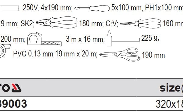 Bộ Dụng Cụ Sửa Chữa Tổng Hợp 12 Món Yato YT-39003 Bộ Dụng Cụ Sửa Chữa Tổng Hợp 12 Món Yato YT-39003