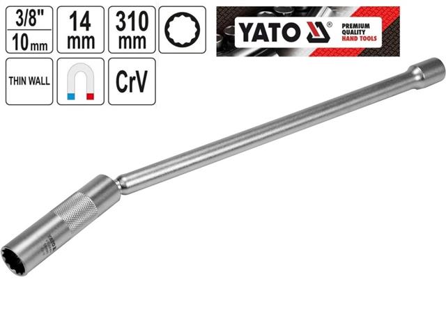 Tuýp 3/8" 14mm tháo bugi lắc léo dài Yato YT-08163 - Ba Lan Tuýp 3/8" 14mm tháo bugi lắc léo dài Yato YT-08163 - Ba Lan