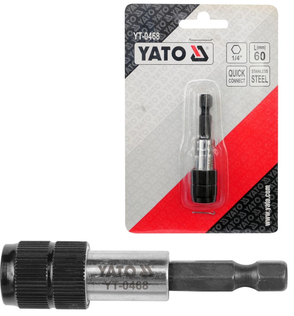 Đầu kẹp nhanh mũi vít tự động Inox chuôi 1/4" 60mm Yato YT-0468 - Ba Lan Đầu kẹp nhanh mũi vít tự động Inox chuôi 1/4" 60mm Yato YT-0468 - Ba Lan