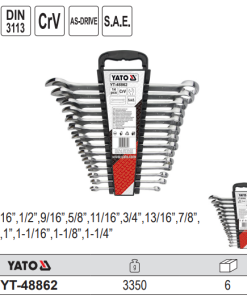 Bộ cờ lê vòng miệng hệ inch 14 chi tiết Yato YT-48862 Ba Lan Bộ cờ lê vòng miệng hệ inch 14 chi tiết Yato YT-48862 Ba Lan
