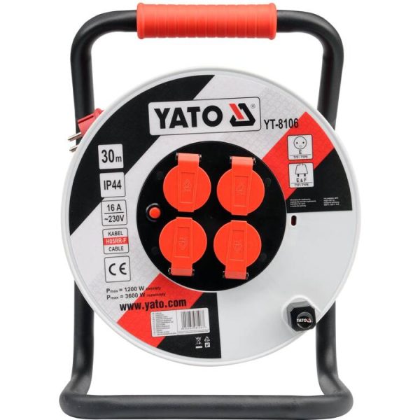 Cuộn dây điện Rulo Lõi đồng 16A-30M Yato YT-8106 - Ba Lan Cuộn dây điện Rulo Lõi đồng 16A-30M Yato YT-8106 - Ba Lan