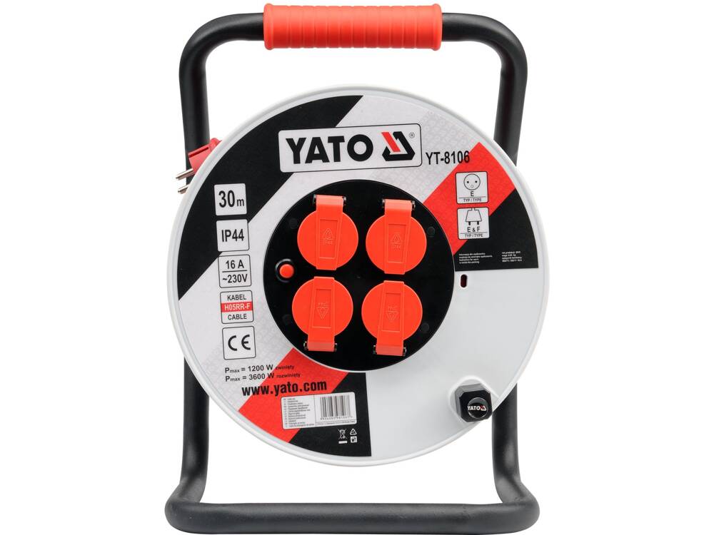 Cuộn dây điện Rulo Lõi đồng 16A-30M Yato YT-8106 - Ba Lan Cuộn dây điện Rulo Lõi đồng 16A-30M Yato YT-8106 - Ba Lan