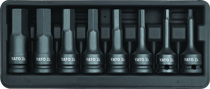 Bộ khẩu 1/2", Mũi Lục giác 6, 7, 8, 10, 12, 14, 17, 19mm 8 chi tiết YATO YT-1066 Bộ khẩu 1/2", Mũi Lục giác 6, 7, 8, 10, 12, 14, 17, 19mm 8 chi tiết YATO YT-1066