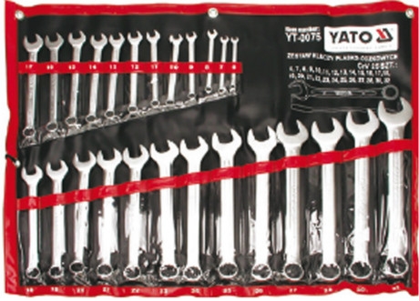 Bộ cờ lê vòng miệng hệ mét 25 chi tiết 6-32mm Yato YT-0075 Bộ cờ lê vòng miệng hệ mét 25 chi tiết 6-32mm Yato YT-0075
