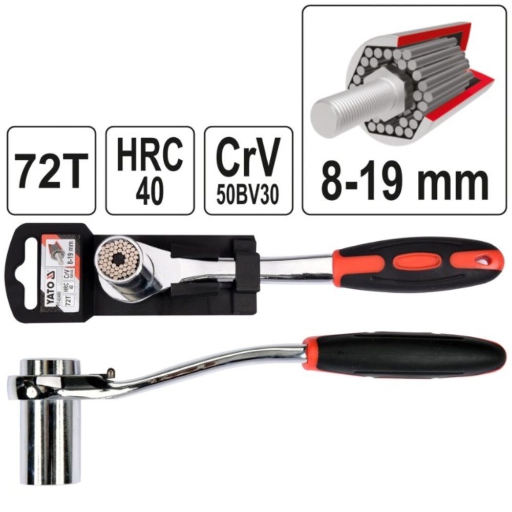 Cần xiết lực đa năng 8-19mm Yato YT-02400 Cần xiết lực đa năng 8-19mm Yato YT-02400