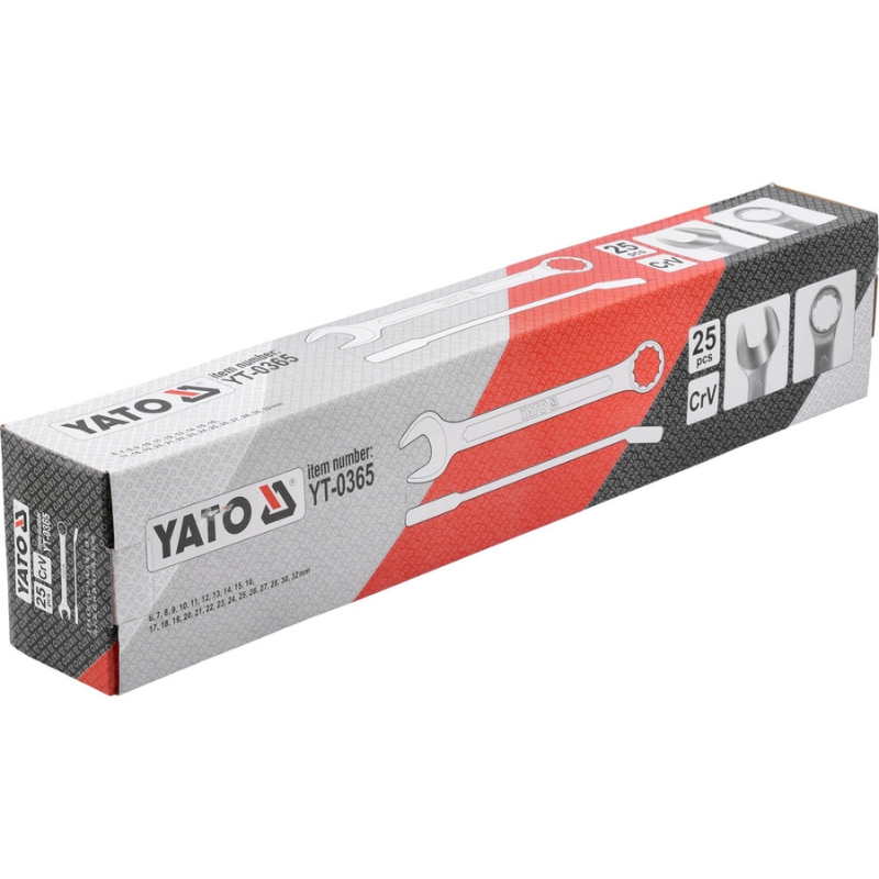 Bộ cờ lê vòng miệng hệ mét 25 chi tiết 6-32mm DIN 3113 Yato YT-0365 - Ba Lan Bộ cờ lê vòng miệng hệ mét 25 chi tiết 6-32mm DIN 3113 Yato YT-0365 - Ba Lan