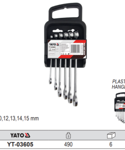 Bộ 6 Cờ Lê Vòng Miệng YATO YT-03605 (8-15mm) Bộ 6 Cờ Lê Vòng Miệng YATO YT-03605 (8-15mm)