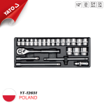Bộ tuýp tay vặn 1/2" 10-32mm 23 chi tiết Yato YT-12651 - Ba Lan