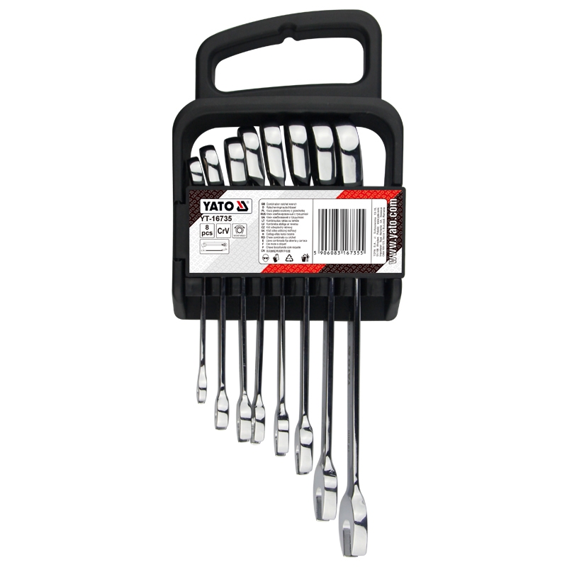 Bộ cờ lê đảo chiều 8 chi tiết 8-19mm YATO YT-16735 Bộ cờ lê đảo chiều 8 chi tiết 8-19mm YATO YT-16735