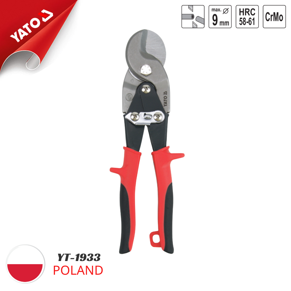 Kìm Cắt Cáp Chịu Lực Nặng YATO YT-1933 – Chuyên Dụng Cáp Đồng, Nhôm Ø9mm, Thép CrMo, HRC 58-61 Kìm Cắt Cáp Chịu Lực Nặng YATO YT-1933 – Chuyên Dụng Cáp Đồng, Nhôm Ø9mm, Thép CrMo, HRC 58-61