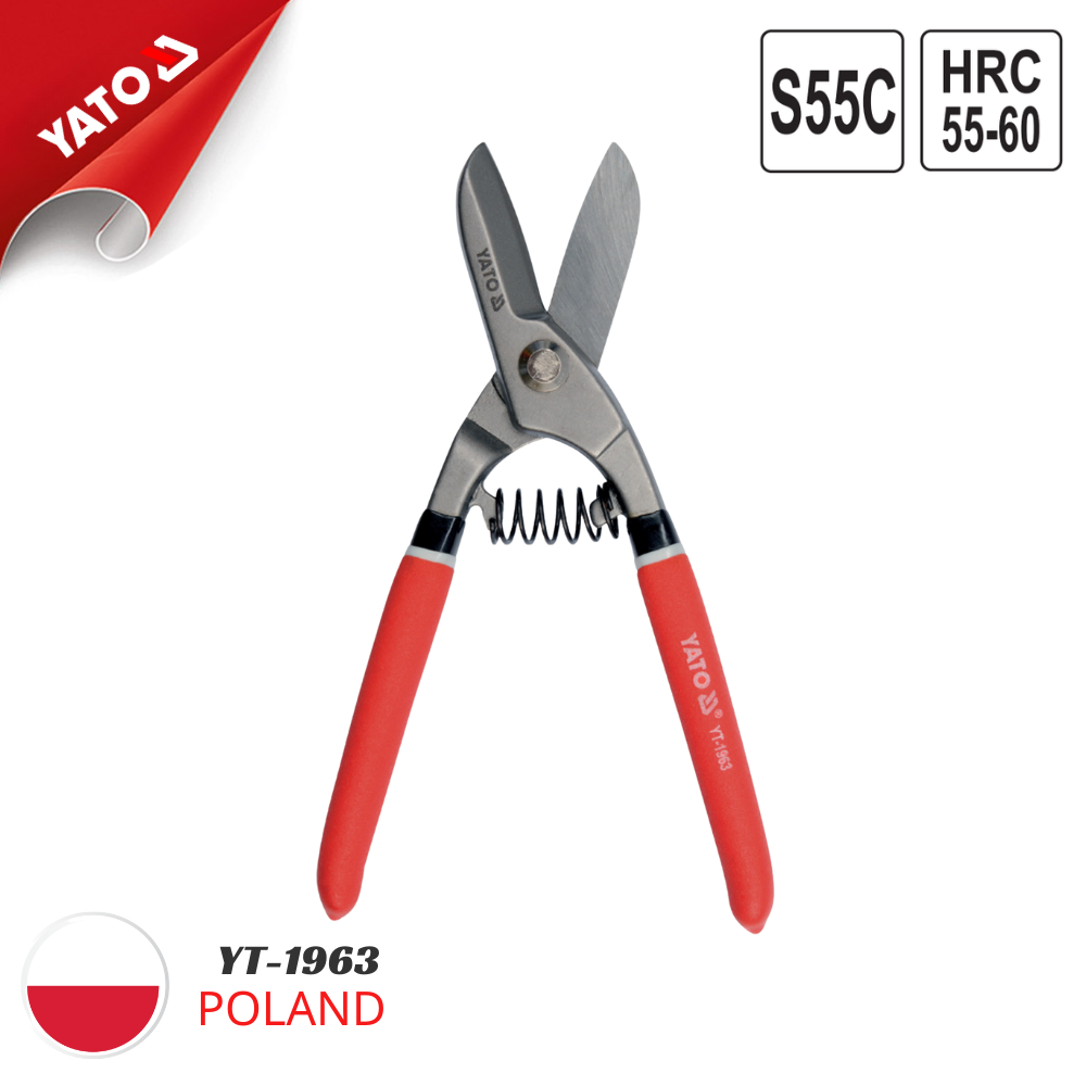 Kìm Cắt Tôn YATO YT-1963 – Lưỡi Thép S55C, Tôi Cứng HRC 55-60, Dài 200mm, Cắt Tôn, Đồng, Thép Không Gỉ Kìm Cắt Tôn YATO YT-1963 – Lưỡi Thép S55C, Tôi Cứng HRC 55-60, Dài 200mm, Cắt Tôn, Đồng, Thép Không Gỉ