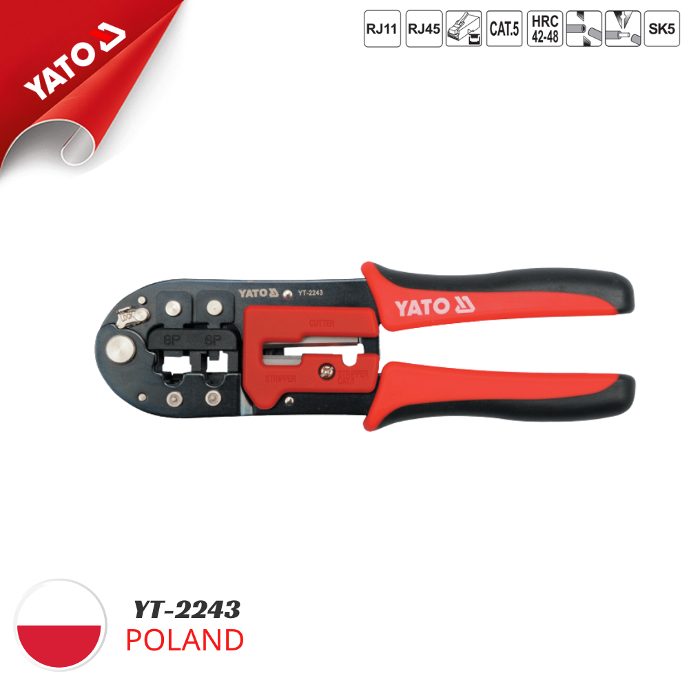 Kìm Bấm Mạng Đa Năng YATO YT-2243 – 200mm Kìm Bấm Mạng Đa Năng YATO YT-2243 – 200mm