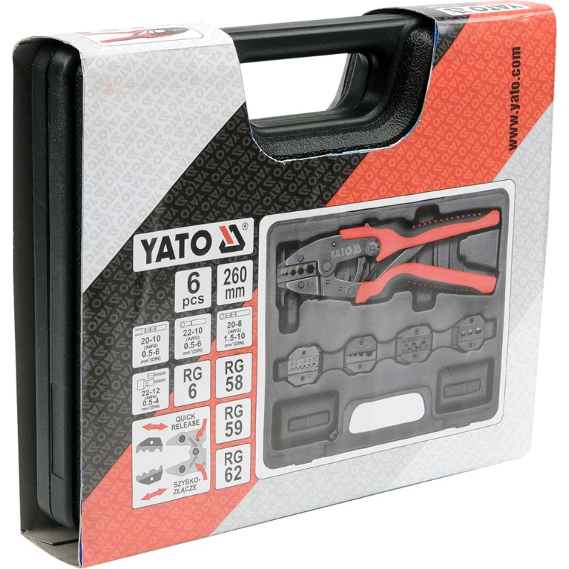 Bộ Kìm Bấm Cốt Tự Động Thay Hàm Nhanh YATO YT-2245 – Đa Năng 6 Chi Tiết Bộ Kìm Bấm Cốt Tự Động Thay Hàm Nhanh YATO YT-2245 – Đa Năng 6 Chi Tiết