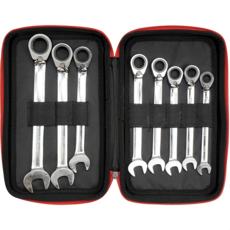 Bộ 8 Cờ Lê Vòng Miệng Tự Động Đảo Chiều Có Khóa 10-19mm YATO YT-3908 Bộ 8 Cờ Lê Vòng Miệng Tự Động Đảo Chiều Có Khóa 10-19mm YATO YT-3908