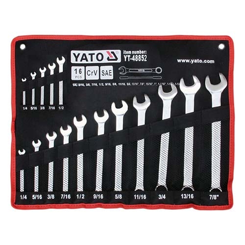 Bộ 16 Cờ Lê Vòng Miệng Hệ Inch YATO YT-48852 (1/4" - 1-1/4") Bộ 16 Cờ Lê Vòng Miệng Hệ Inch YATO YT-48852 (1/4" - 1-1/4")