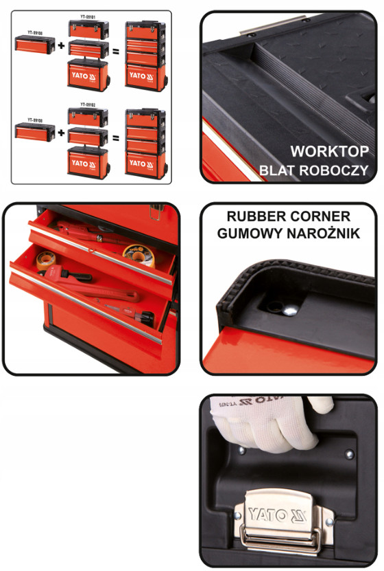 Hộp đựng đồ nghề 2 ngăn 495x252x180mm Yato YT-09107 - Ba Lan Hộp đựng đồ nghề 2 ngăn 495x252x180mm Yato YT-09107 - Ba Lan