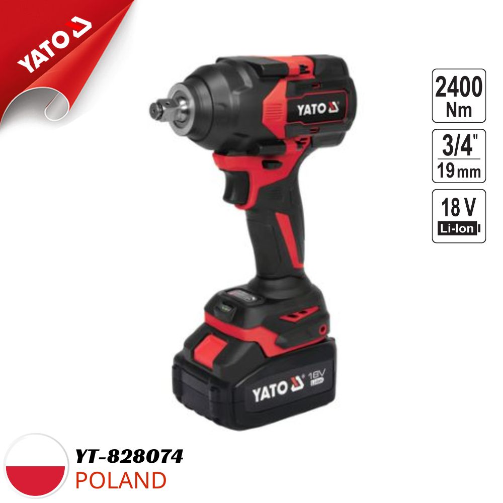 Súng Siết Bu Lông Pin 1000Nm Yato YT-828074 (Body) Súng Siết Bu Lông Pin 1000Nm Yato YT-828074 (Body)