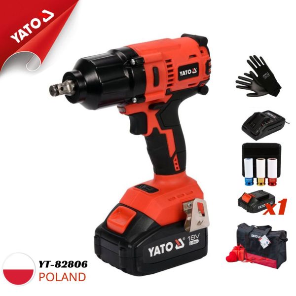 Súng Siết Bu Lông Pin 700Nm Yato YT-82806 (3Ah+Sạc)