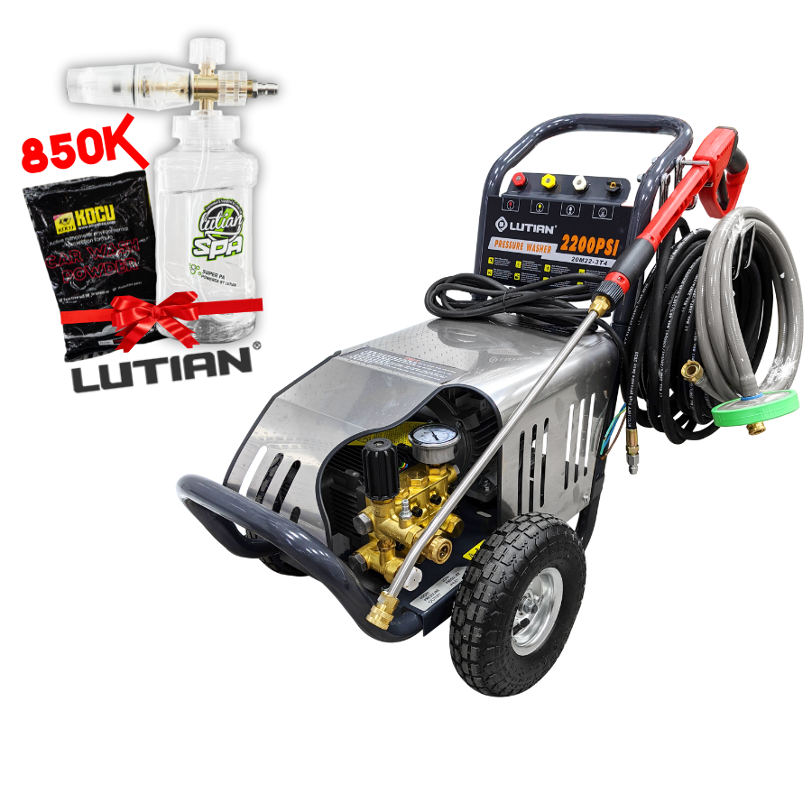 Máy Rửa Xe Cao Áp Lutian 3kW 2200PSI 20M22-3T4 Máy Rửa Xe Cao Áp Lutian 3kW 2200PSI 20M22-3T4