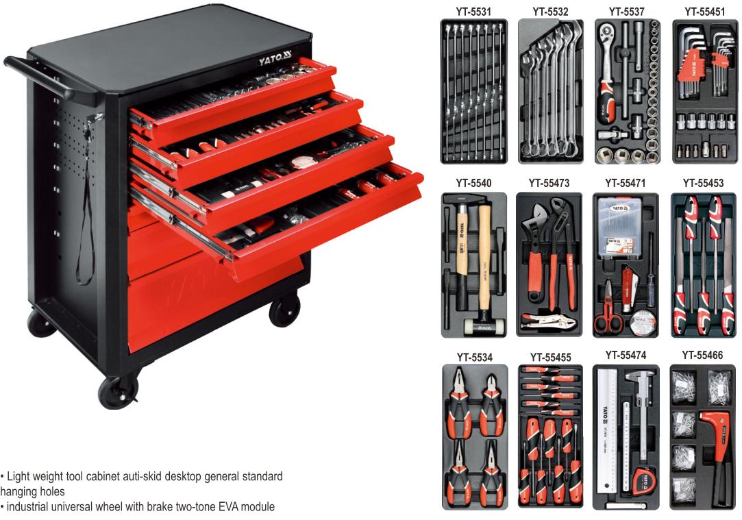 Tủ đồ nghề sửa chữa 141 chi tiết Yato YT-55291 Tủ đồ nghề sửa chữa 141 chi tiết Yato YT-55291