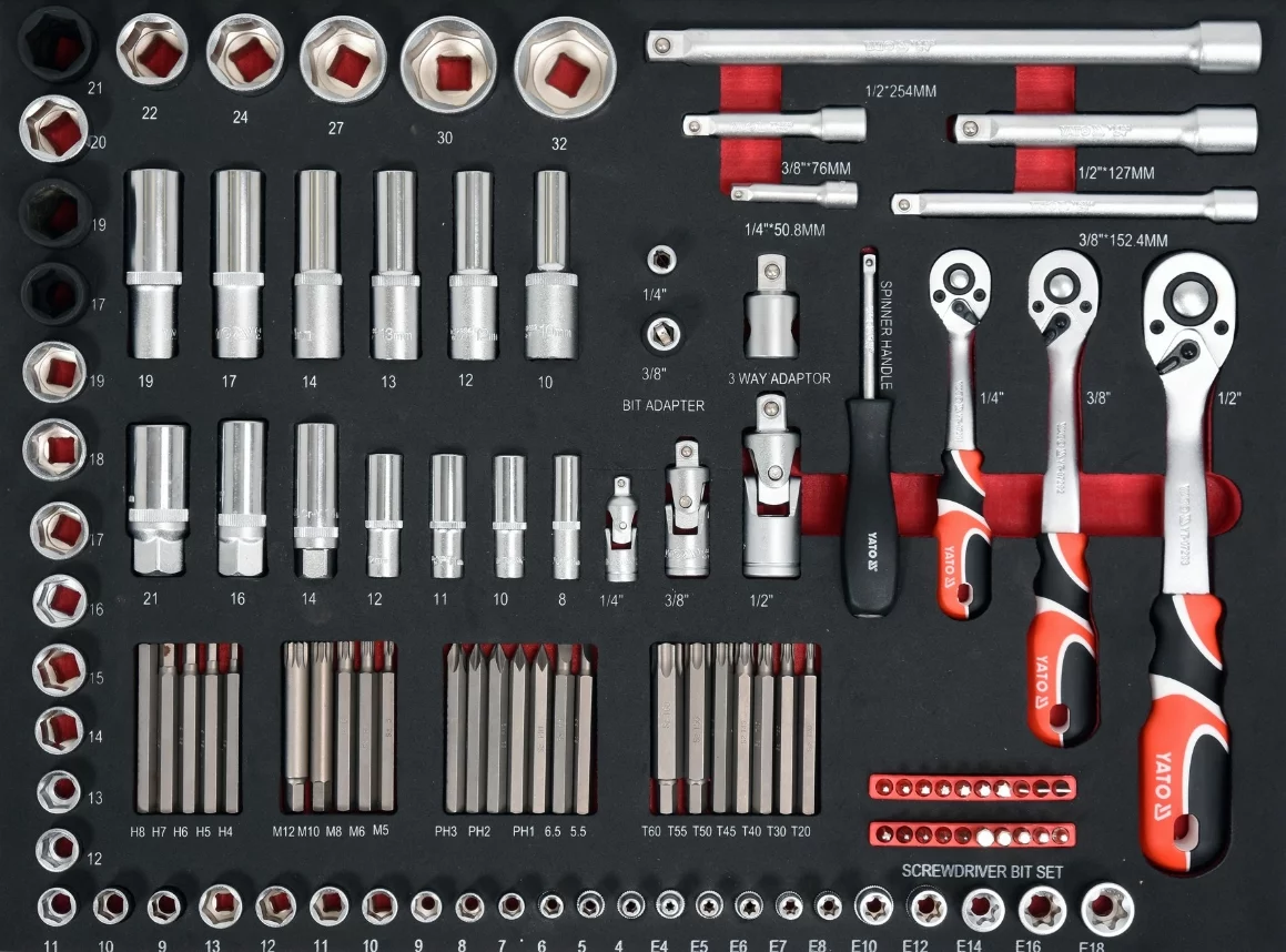 Tủ đồ nghề sửa ô tô 162 chi tiết Yato YT-55280 Tủ đồ nghề sửa ô tô 162 chi tiết Yato YT-55280