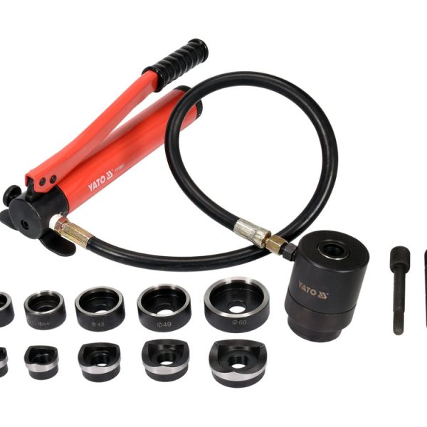 Máy Đục Lỗ Kim Loại Thủy Lực YATO YT-18907: Lực Ép 6 Tấn, Đục Lỗ Chuẩn Xác Tới 22-60mm Trên Kim Loại Dày 4mm