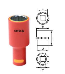Đầu Tuýp 12 Cạnh Cách Điện YATO YT-210070 đến YT-210077 (1000V, 3/8"): Giải Pháp An Toàn và Đa Năng Cho Mọi Nhiệm Vụ Điện