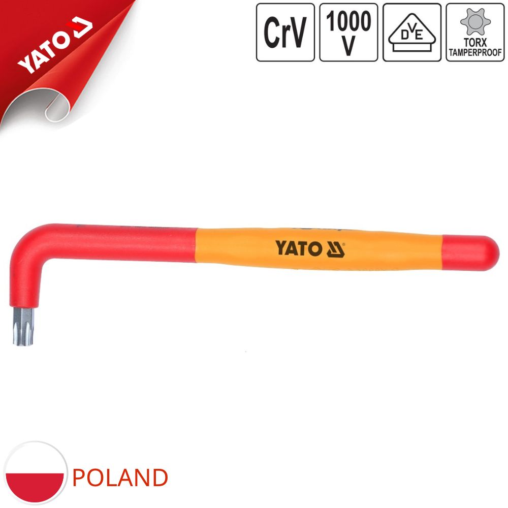 Lục Giác Hoa Thị Torx L Cách Điện YATO YT-211280 đến YT-211289 (1000V VDE) Lục Giác Hoa Thị Torx L Cách Điện YATO YT-211280 đến YT-211289 (1000V VDE): An Toàn Tuyệt Đối Cho Thợ Điện!