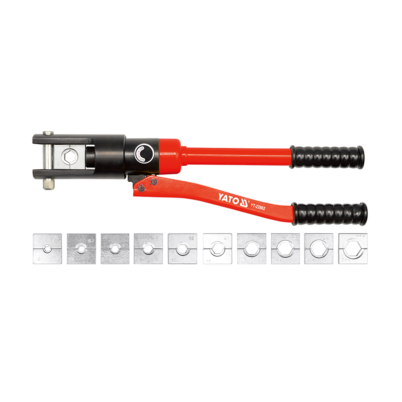 Kìm Ép Cáp Thủy Lực YATO YT-22862 Lực Ép 18-20 Tấn Kìm Ép Cáp Thủy Lực YATO YT-22862: Ép Cáp Đồng 16−300mm2, Nhôm 16−240mm2 - Với Lực Ép 18-20 Tấn